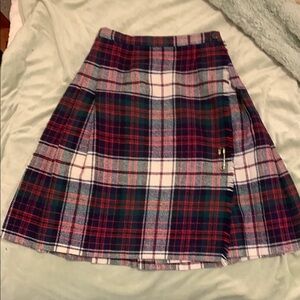 Plaid A-Line Skirt - Red, Green, and White